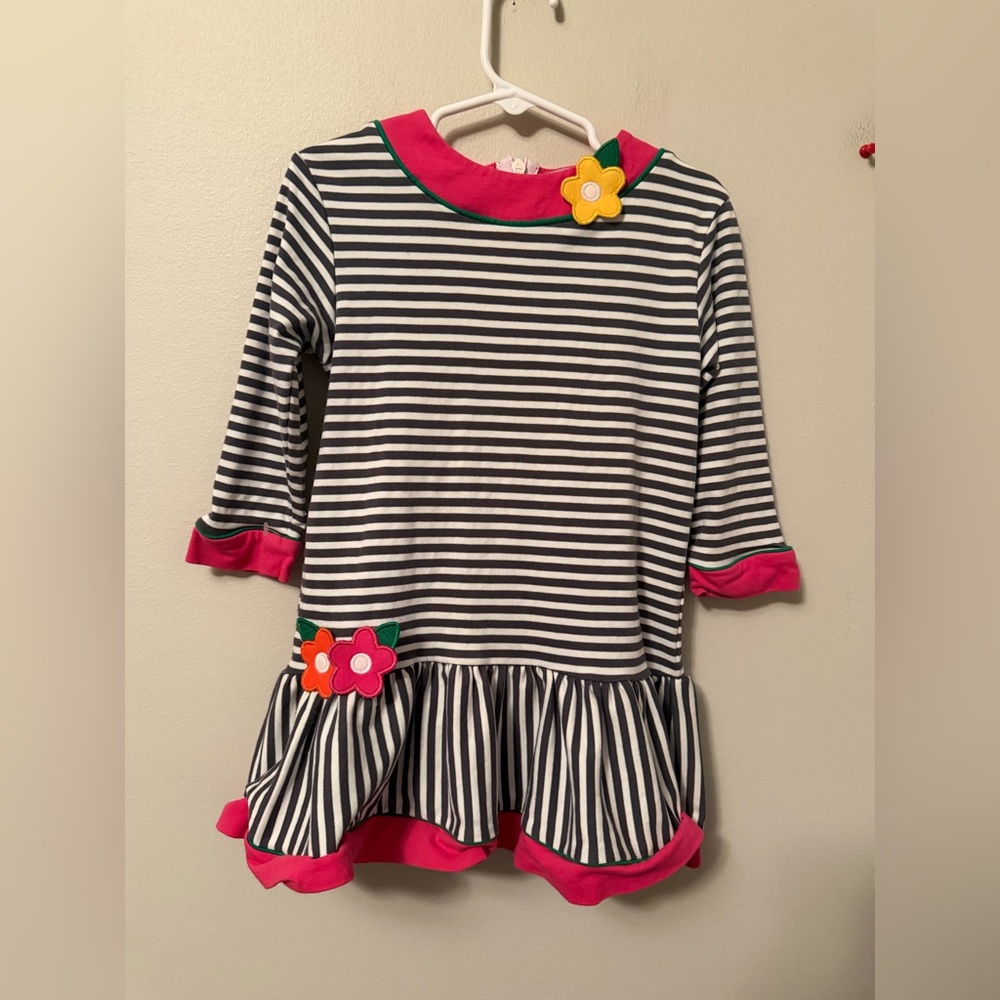 Florence Eiseman Striped Dress with Pink Accents